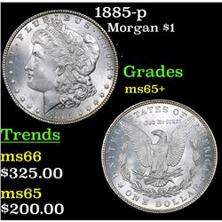 1885-p Morgan Dollar $1 Grades GEM+ Unc