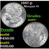 Image 1 : 1887-p Morgan Dollar $1 Grades GEM+ Unc