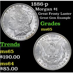 1886-p Morgan Dollar $1 Grades GEM Unc