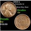 Image 1 : 1912-s Lincoln Cent 1c Grades f, fine