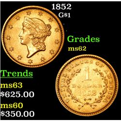 1852 Gold Dollar $1 Grades Select Unc