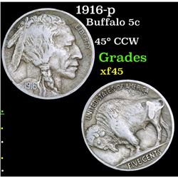 1916-p Buffalo Nickel 5c Grades xf+
