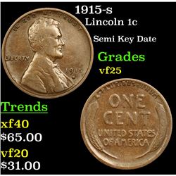 1915-s Lincoln Cent 1c Grades vf+