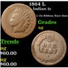 Image 1 : 1864 L Indian Cent 1c Grades ag