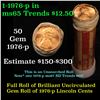 Image 1 : Uncirculated small cents 1c orig shotgun roll, 1976-p
