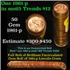 Image 1 : Full roll of 1961-p Lincoln Cents 1c Uncirculated Condition . .