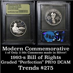 1993-s Bill of Rights . . Modern Commem Galf Dollar 50c Grades GEM++ Proof Deep Cameo