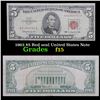 Image 1 : 1963 $5 Red seal United States Note . . Grades f+