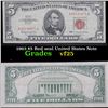 Image 1 : 1963 $5 Red seal United States Note . . Grades vf+