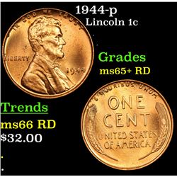1944-p Lincoln Cent 1c Grades Gem+ Unc RD
