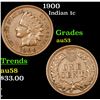 Image 1 : 1900 Indian Cent 1c Grades Select AU