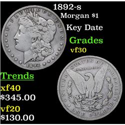 1892-s Morgan Dollar $1 Grades vf++