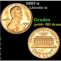 1997-s Lincoln Cent 1c Grades Gem++ Proof Red Deep cameo