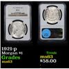 Image 1 : NGC 1921-p Morgan Dollar $1 Graded ms63 By NGC