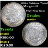 Image 1 : 1883-o Rainbow Toned Morgan Dollar $1 Grades Choice+ Unc