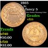 Image 1 : 1865 Two Cent Piece 2c Grades vf+