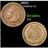Image 1 : 1863 Indian Cent 1c Grades f, fine