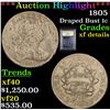 Image 1 : ***Auction Highlight*** 1805 Draped Bust Large Cent 1c Graded xf details By USCG (fc)