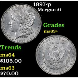 1897-p Morgan Dollar $1 Grades Select+ Unc