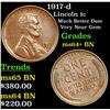 Image 1 : 1917-d Lincoln Cent 1c Grades Choice+ Unc BN