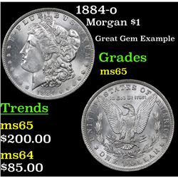 1884-o Morgan Dollar $1 Grades GEM Unc