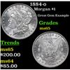 Image 1 : 1884-o Morgan Dollar $1 Grades GEM Unc