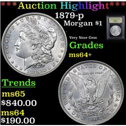 ***Auction Highlight*** 1879-p Morgan Dollar $1 Graded Choice+ Unc By USCG (fc)