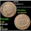 Image 1 : 1876 Indian Cent 1c Grades vg details