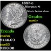 Image 1 : 1887-o Morgan Dollar $1 Grades Select+ Unc
