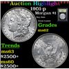 Image 1 : ***Auction Highlight*** 1901-p Morgan Dollar $1 Graded Select Unc By USCG (fc)