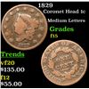 Image 1 : 1829 Coronet Head Large Cent 1c Grades f+