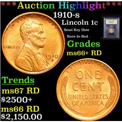 ***Auction Highlight*** 1910-s Lincoln Cent 1c Graded GEM++ RD By USCG (fc)