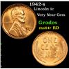 Image 1 : 1942-s Lincoln Cent 1c Grades Choice+ Unc RD