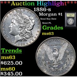***Auction Highlight*** 1886-s Morgan Dollar $1 Graded Select Unc By USCG (fc)