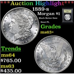 ***Auction Highlight*** 1889-s Morgan Dollar $1 Graded Select+ Unc By USCG (fc)