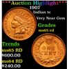 Image 1 : 1907 Indian Cent 1c Grades Choice+ Unc RD