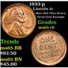 Image 1 : 1933-p Lincoln Cent 1c Grades GEM Unc RB