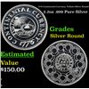 1776 Continental Currency Tribute Silver Round 2.2oz .999 Pure Silver Grades