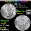 Image 1 : ***Auction Highlight*** 1901-o Morgan Dollar $1 Graded GEM+ Unc By USCG (fc)