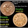 Image 1 : 1863 Eagle Shield Civil War Token 1c Grades Select Unc BN