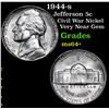 Image 1 : 1944-s Jefferson Nickel 5c Grades Choice+ Unc