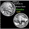Image 1 : 1921-p Buffalo Nickel 5c Grades vg+