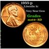 Image 1 : 1955-p Lincoln Cent 1c Grades Choice+ Unc RD