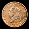 Image 2 : (1863) Crossed Cannons Civil War Token 1c Grades xf+