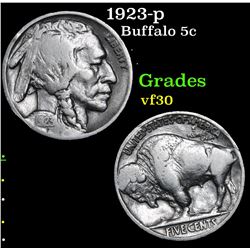 1923-p Buffalo Nickel 5c Grades vf++