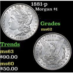 1881-p Morgan Dollar $1 Grades Select Unc
