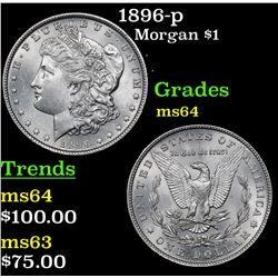1896-p Morgan Dollar $1 Grades Choice Unc