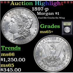 ***Auction Highlight*** 1897-p Morgan Dollar $1 Graded GEM+ Unc By USCG (fc)