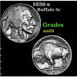 1936-s Buffalo Nickel 5c Grades Choice AU