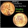 Image 1 : 1942-p Lincoln Cent 1c Grades Choice+ Unc RB